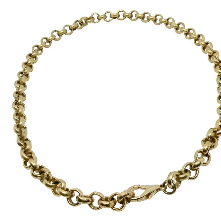Necklace, chunky pea chain, gold-plated brass, 46 cm/10 mm 