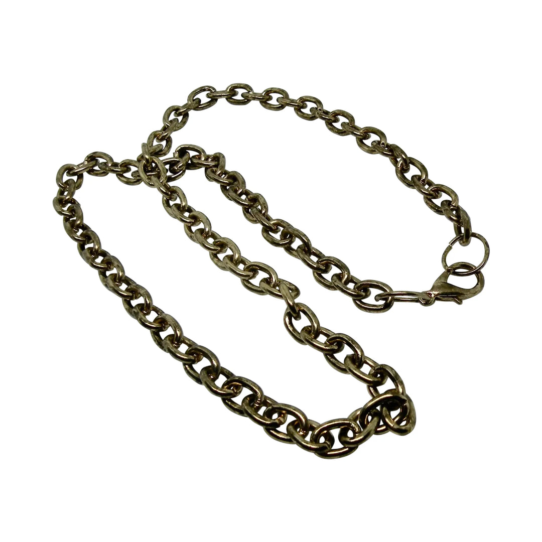 Necklace, round anchor chain, brass, 64 cm/7 mm 
