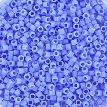 Blå glasperler, miyuki delica beads, opaque periwinkle Krea