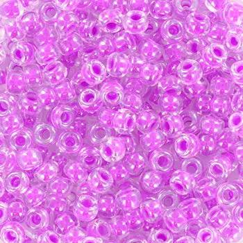 Lilla glasperler, miyuki rocailles seed beads, luminous soft purple 8/0 Krea