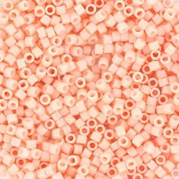 Pink glass beads, miyuki delica beads, opaque light salmon Krea