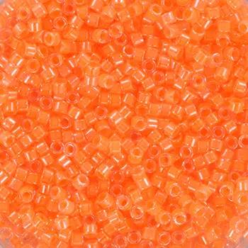 Orange glasperler, miyuki delica beads, luminous creamsicle Krea
