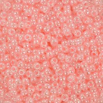 Lyserøde glasperler, miyuki rocailles seed beads, ceylon baby pink Krea