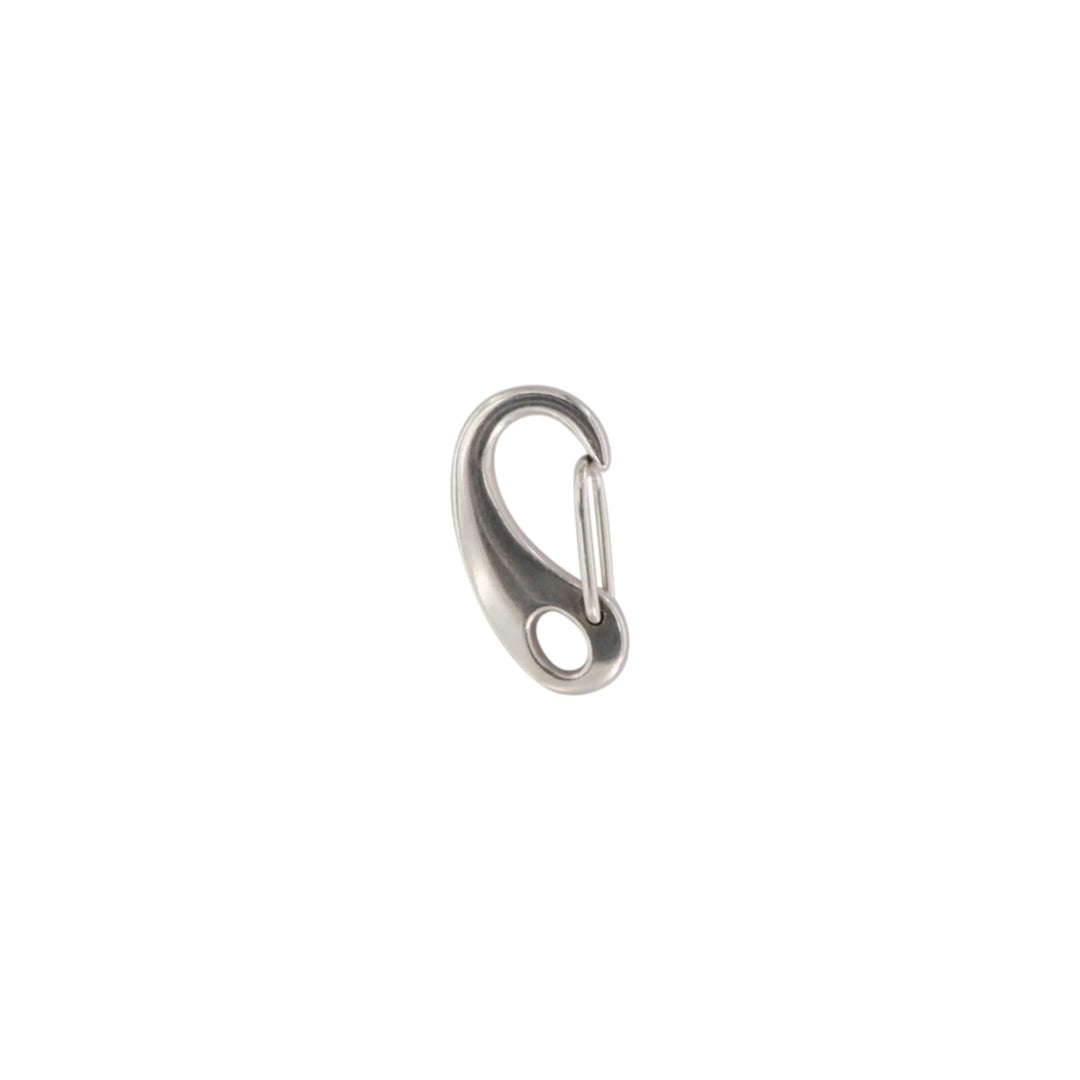 Carabiner lock, 17x32mm, silver-plated zamak 
