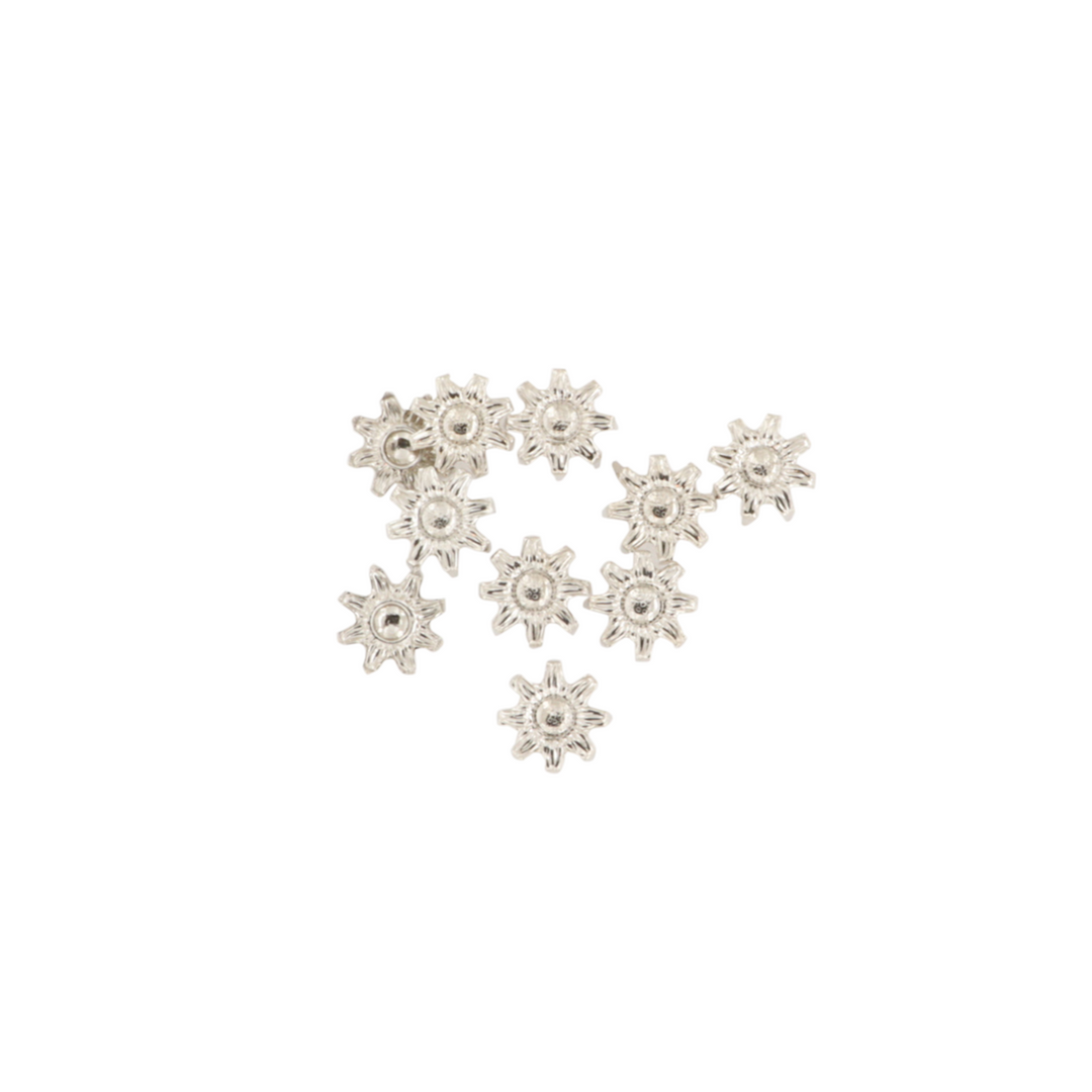 Nitter, solsikke, forsølvet messing, 10-100 stk Beadhouse of Copenhagen