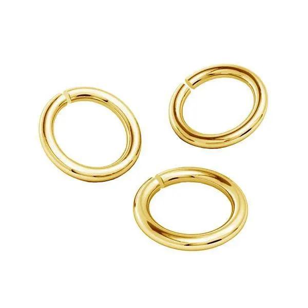 Jump rings, open all around jump ring, gold-plated brass, 0.9/5mm, 10 pcs. Fritz