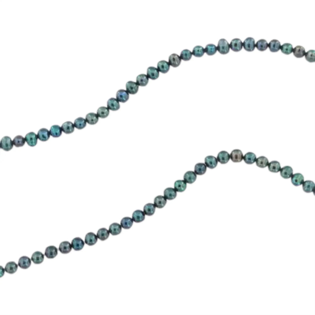 Freshwater pearls, string, potato, blue, 45 cm/4 x 5 mm, bulk purchase 