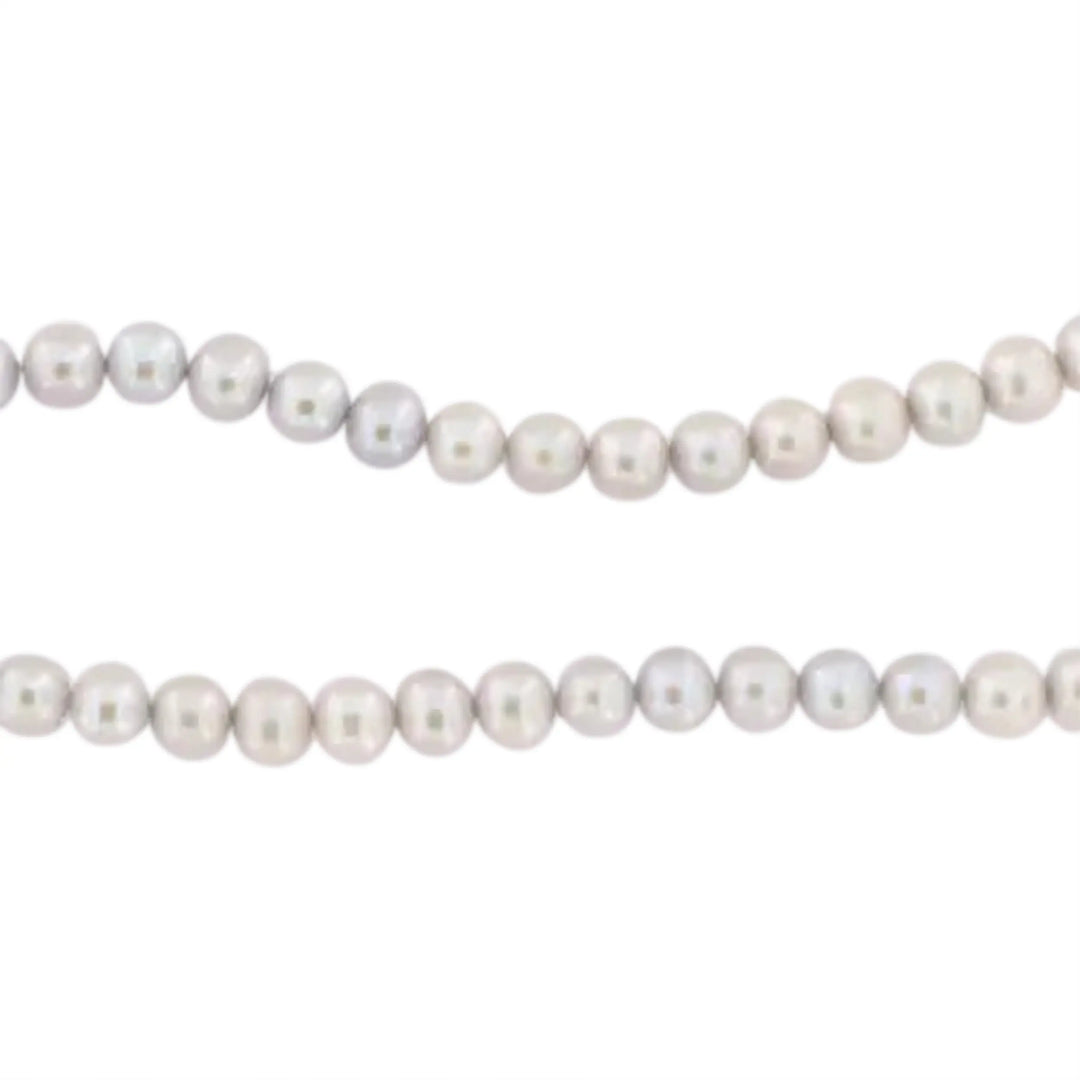Freshwater pearls, string, light gray potato dyed, 40 cm/8 x 8.5 mm 