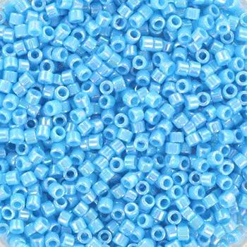 blue glass beads, miyuki delica beads, opaque ab turquoise Krea
