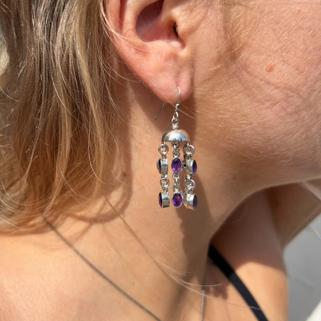 Øreringe, vandmand m. ædelsten, sterlingsølv, flere varianter Beadhouse of Copenhagen