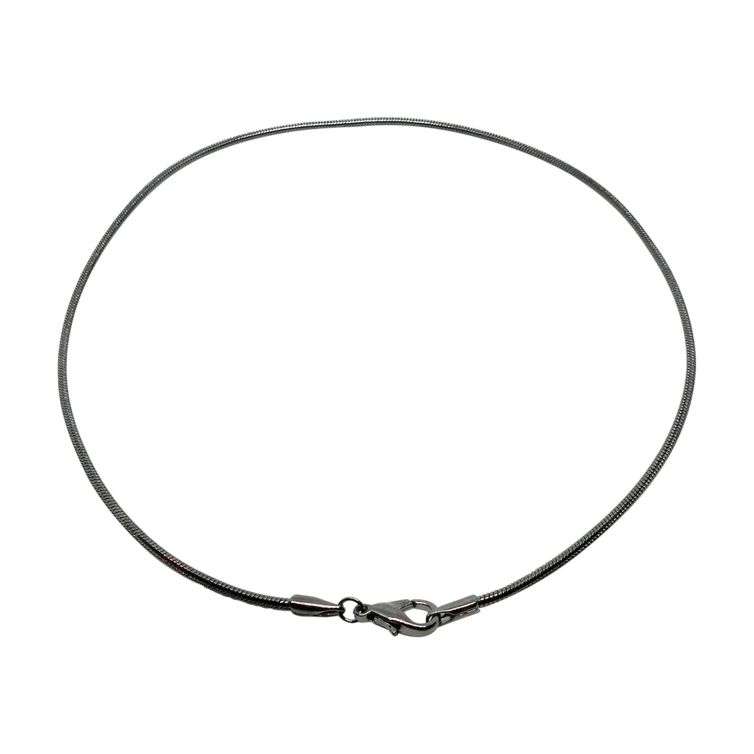 Halskæde, oxideret snake, oxideret forsølvet messing, 43 cm/ 