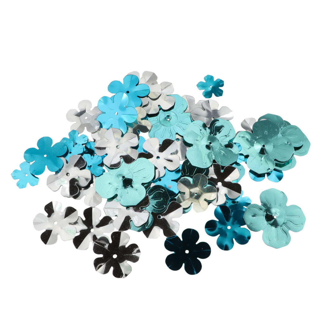 Palietter, blomster, mix, 10-40g Beadhouse of Copenhagen