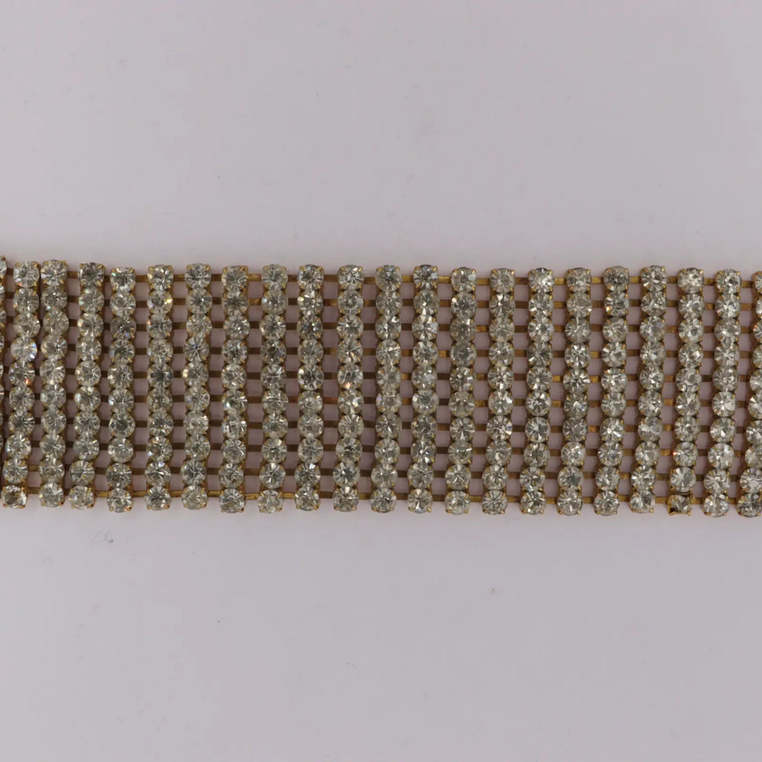 Mavekæde, Simili, forgyldt og forsølvet messing, justerbart 