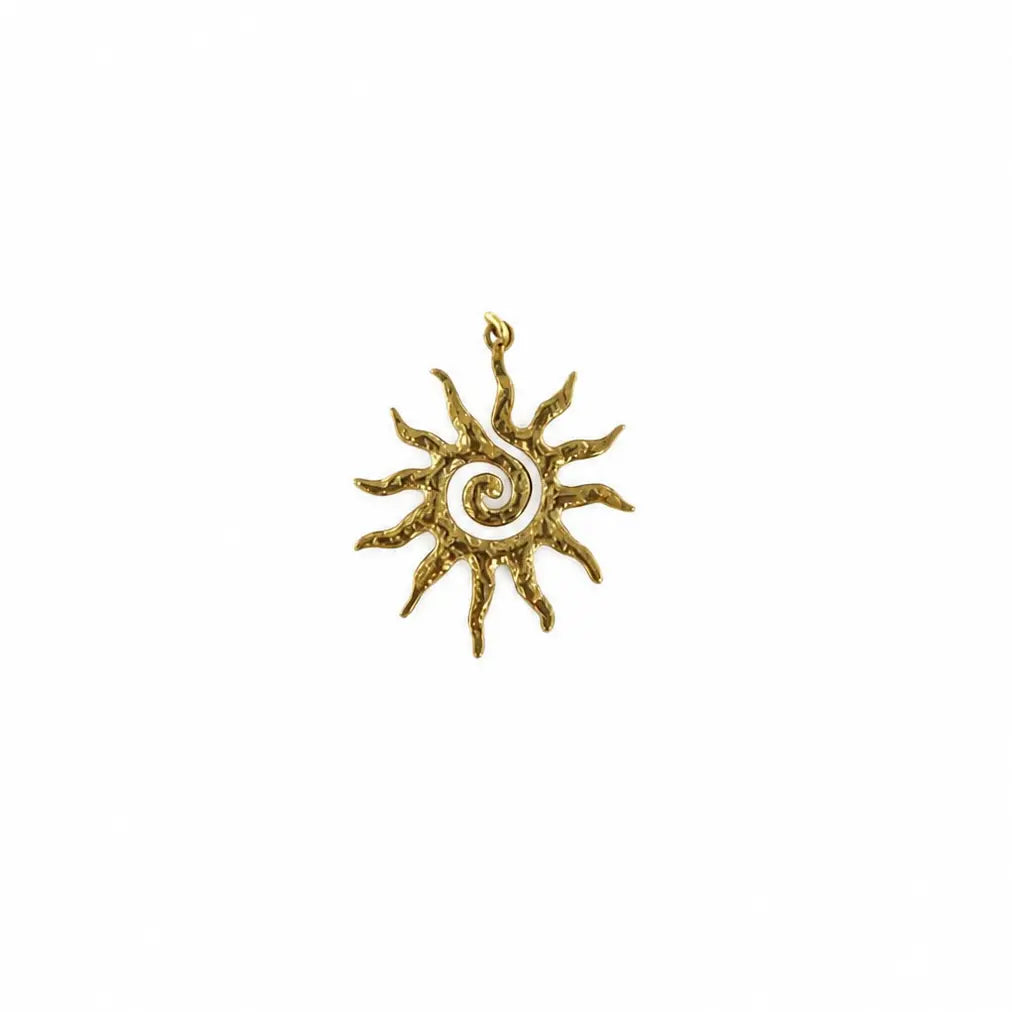 Vedhæng, sol, rustfri stål, forgyldt, 40x25 mm