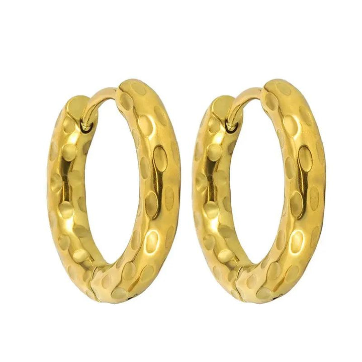 Øreringe, hoops med kliklås, forgyldt zamak, 18x2,5 mm Greece