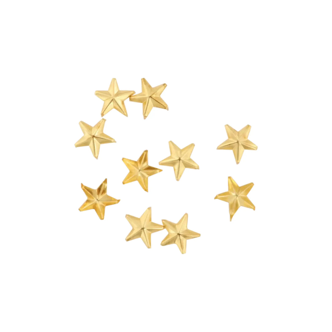 Rivets, stars, silver-plated and gold-plated, 10-100 pieces, several variants 