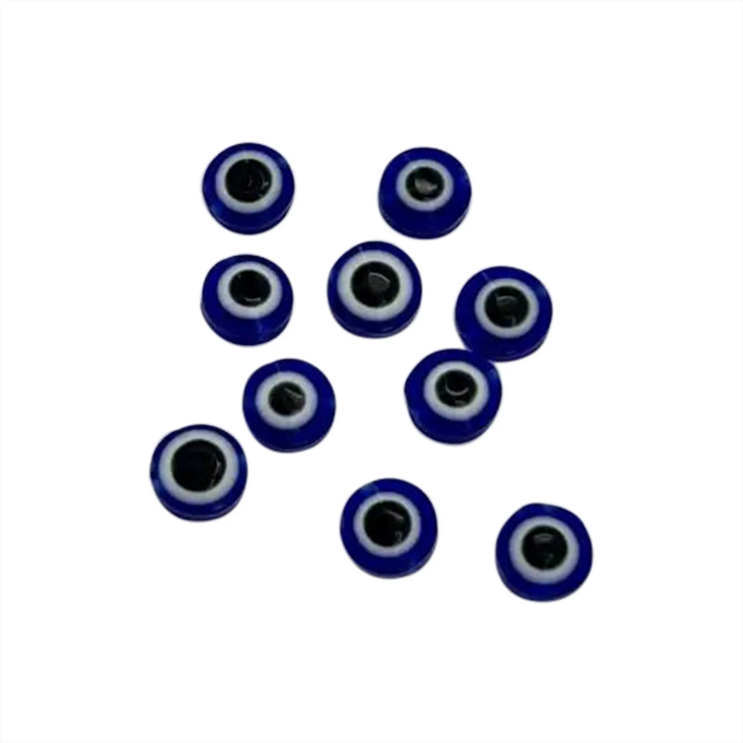Plastic evil eye pearl - 10 x 5 mm 