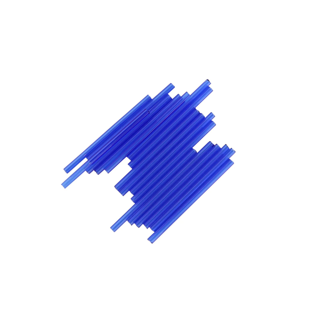 Blå glasperler, preciosa sapphire tubes, 40 x 3 mm storkøb Preciosa