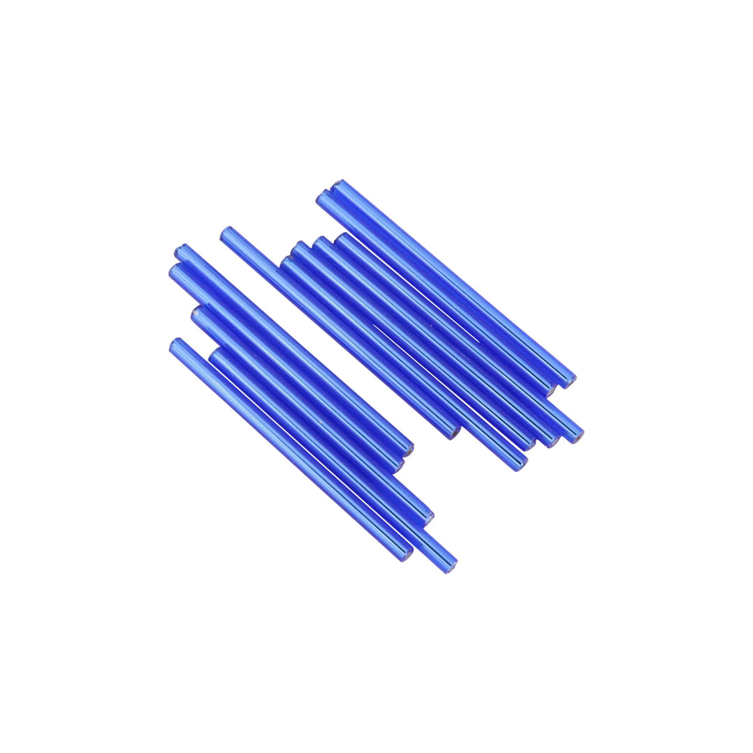 Blå glasperler, preciosa sapphire silver lined tubes, 50 x 3 mm Preciosa
