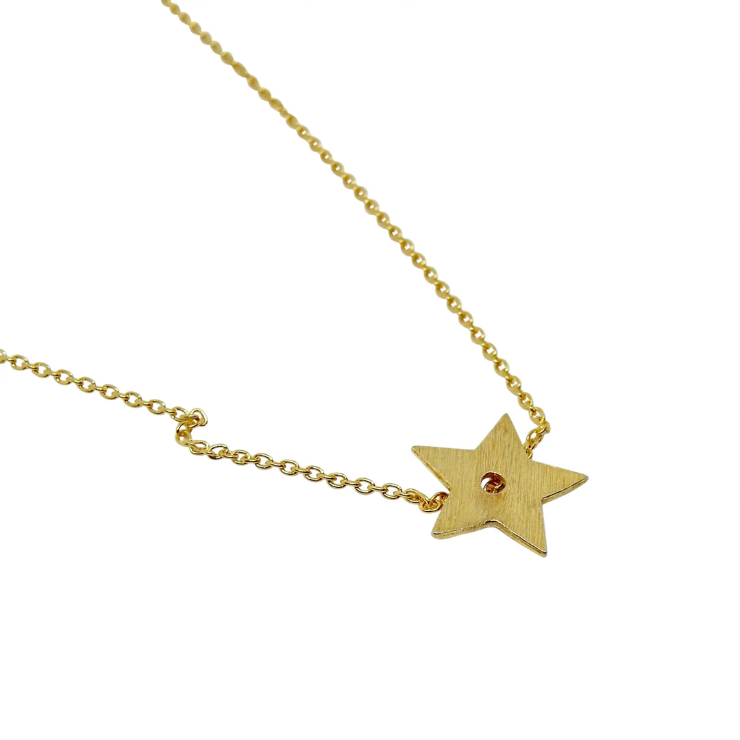 Lock, star with hole, gold-plated sterling silver 