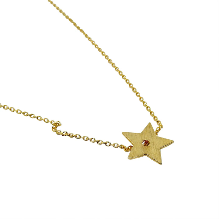 Lock, star with hole, gold-plated sterling silver 