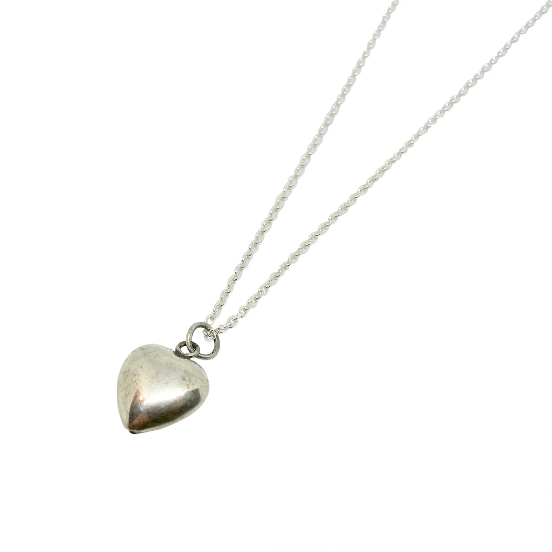 Pendant chunky heart in sterling silver 
