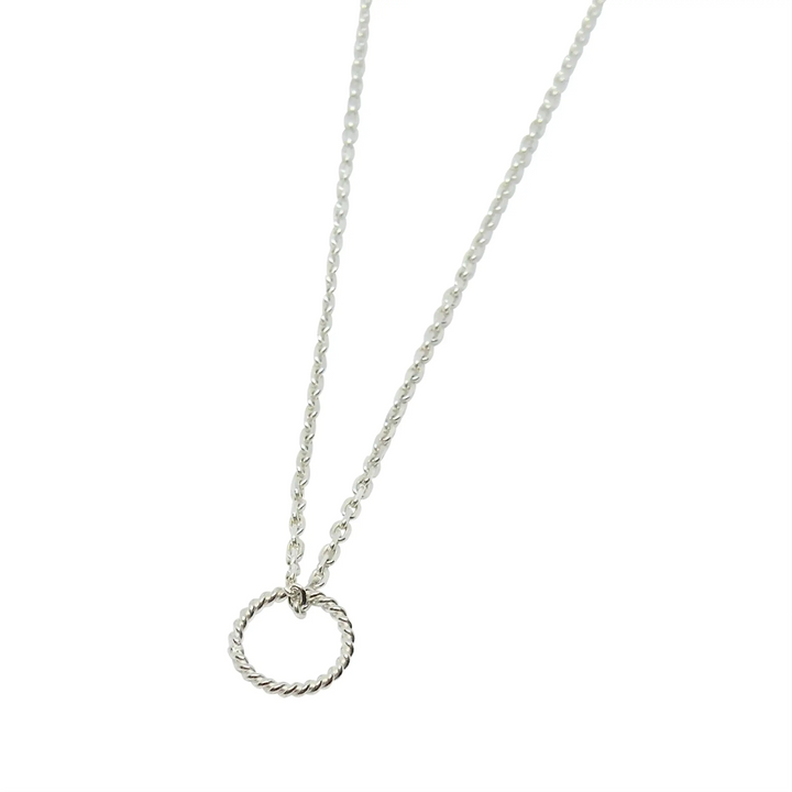 Pendant, twisted ring, sterling silver 