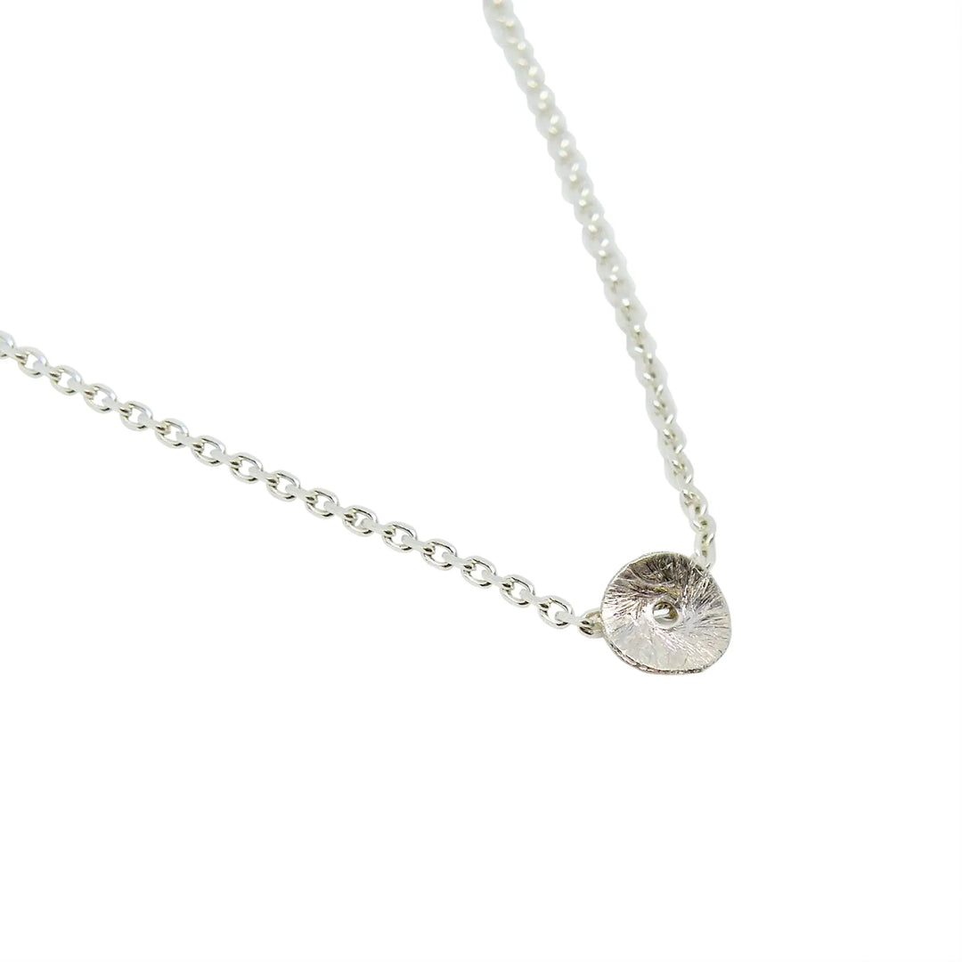 Clasp, small curved brushed circle, sterling silver 