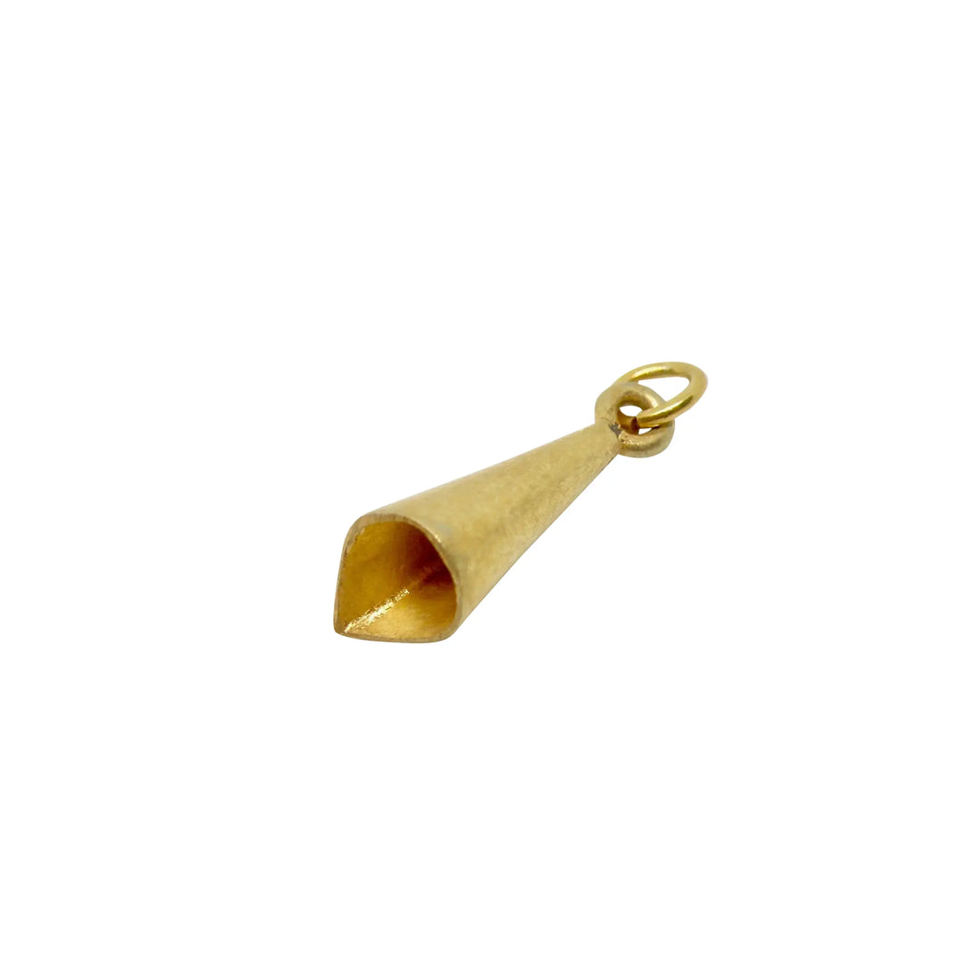Pendant, cone, gold-plated sterling silver 