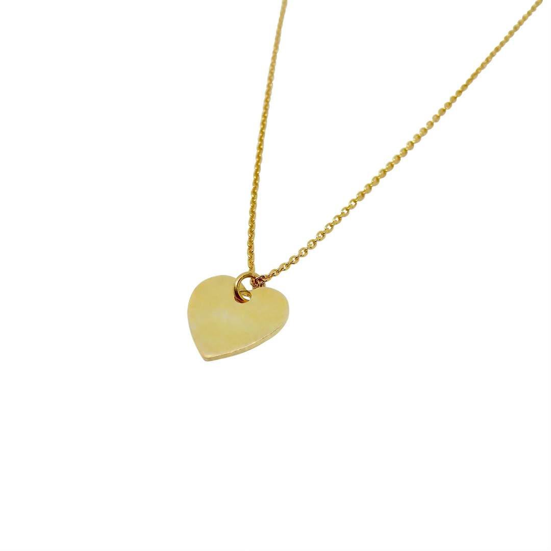 Pendant, heart with shiny surface, gold-plated sterling silver 