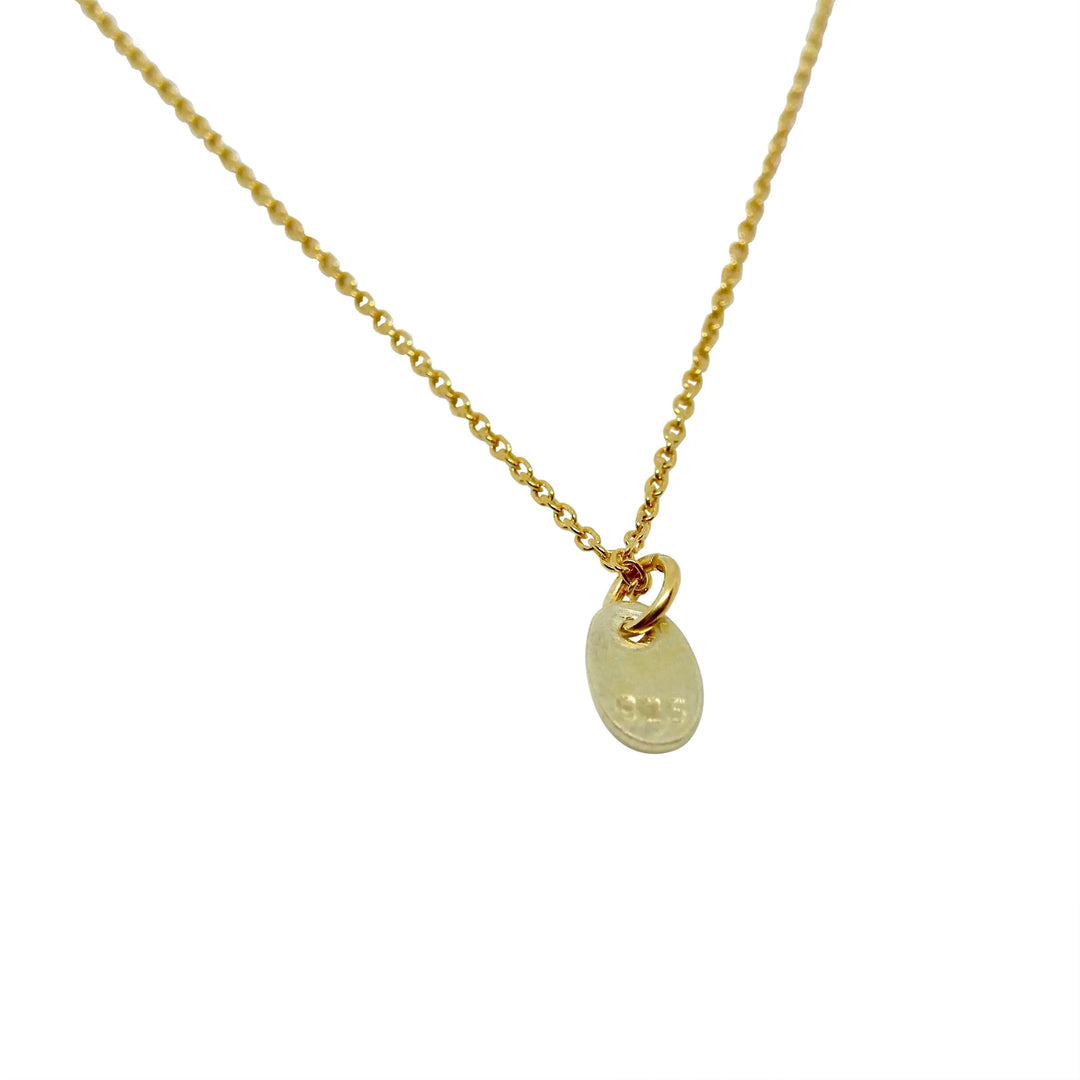 Pendant, small oval roof, gold-plated sterling silver 
