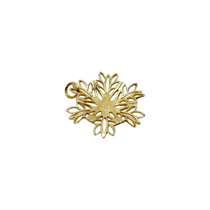 Pendant, snowflake, gold-plated sterling silver 