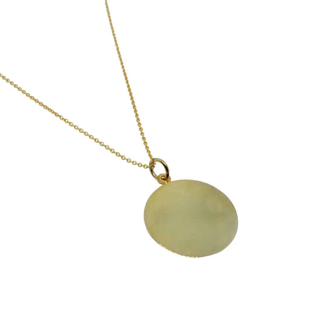 Pendant, round though roof, gold-plated sterling silver 