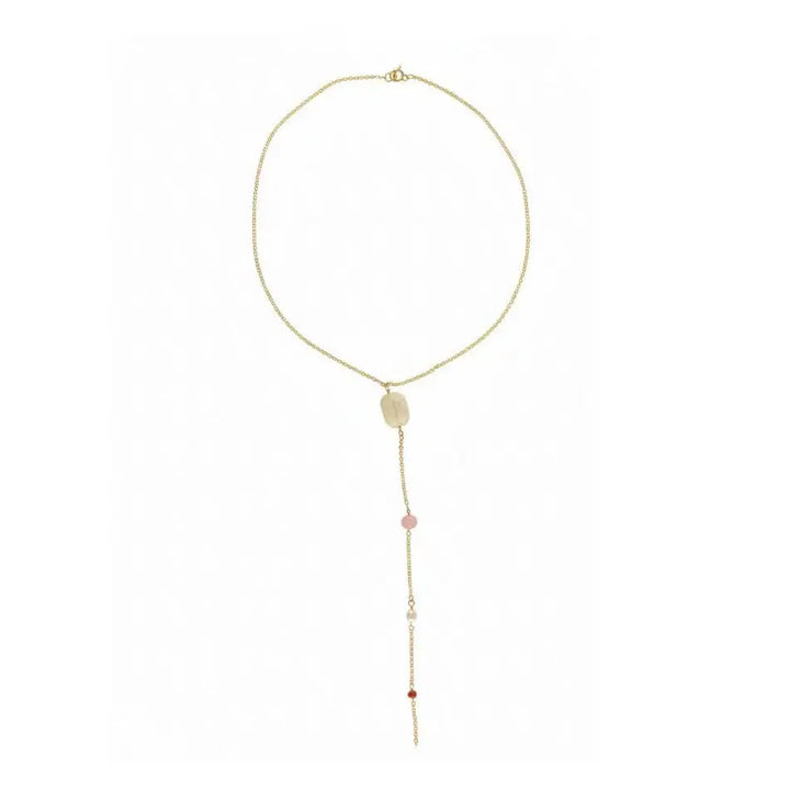 Halskæde, y-formet, 40cm, ædelsten, double, flere varianter 