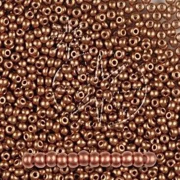 Metalliske glasperler, preciosa seed beads, soft copper Preciosa