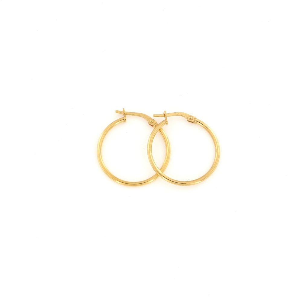 Øreringe, hoops, forgyldt sterlingsølv, 23 x 1,5 mm, 101c Italy