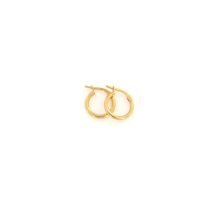Øreringe, hoops, forgyldt sterlingsølv, 14 x 2 mm 102a Italy