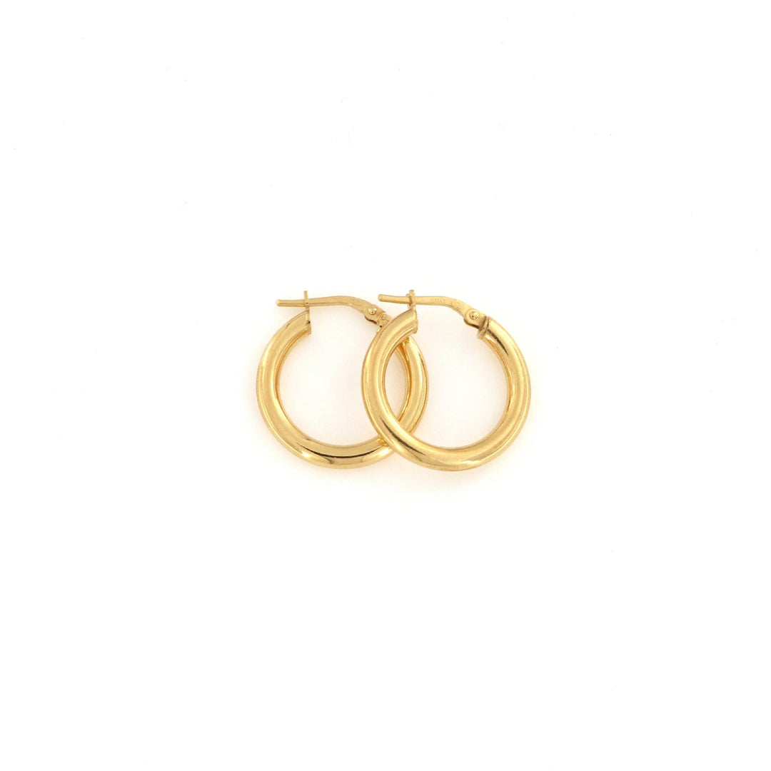 Øreringe, hoops, forgyldt sterlingsølv, 22 x 3 mm 103b Italy