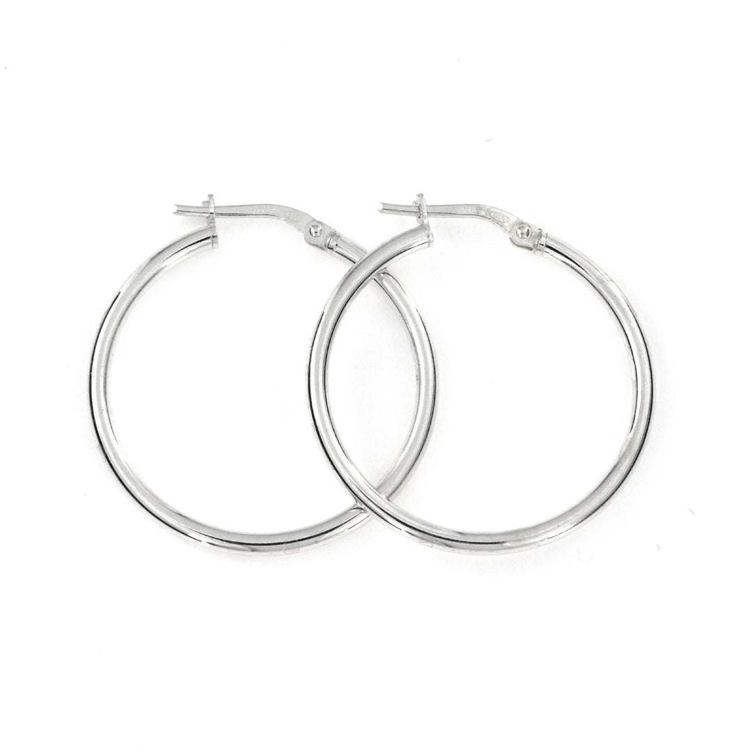 Øreringe, hoops, sterlingsølv, 30 x 2 mm, 102d Italy