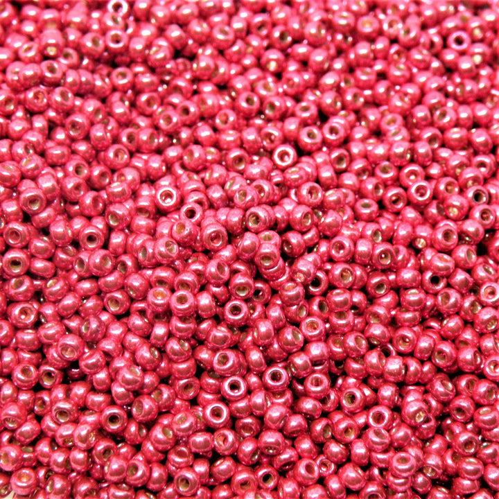 Lyserøde glasperler, miyuki rocailles seed beads, duracoat light cranberry Krea