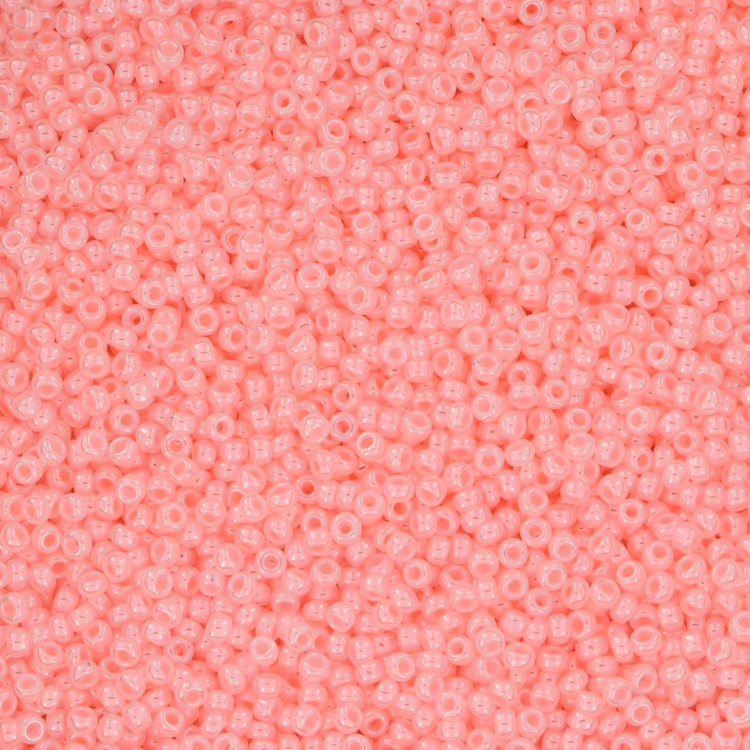 Lyserøde glasperler, miyuki rocailles seed beads, ceylon baby pink Krea