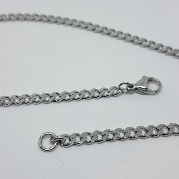 Halskæde, panser facet kæde, stål, 40-60 cm/4 mm BLT