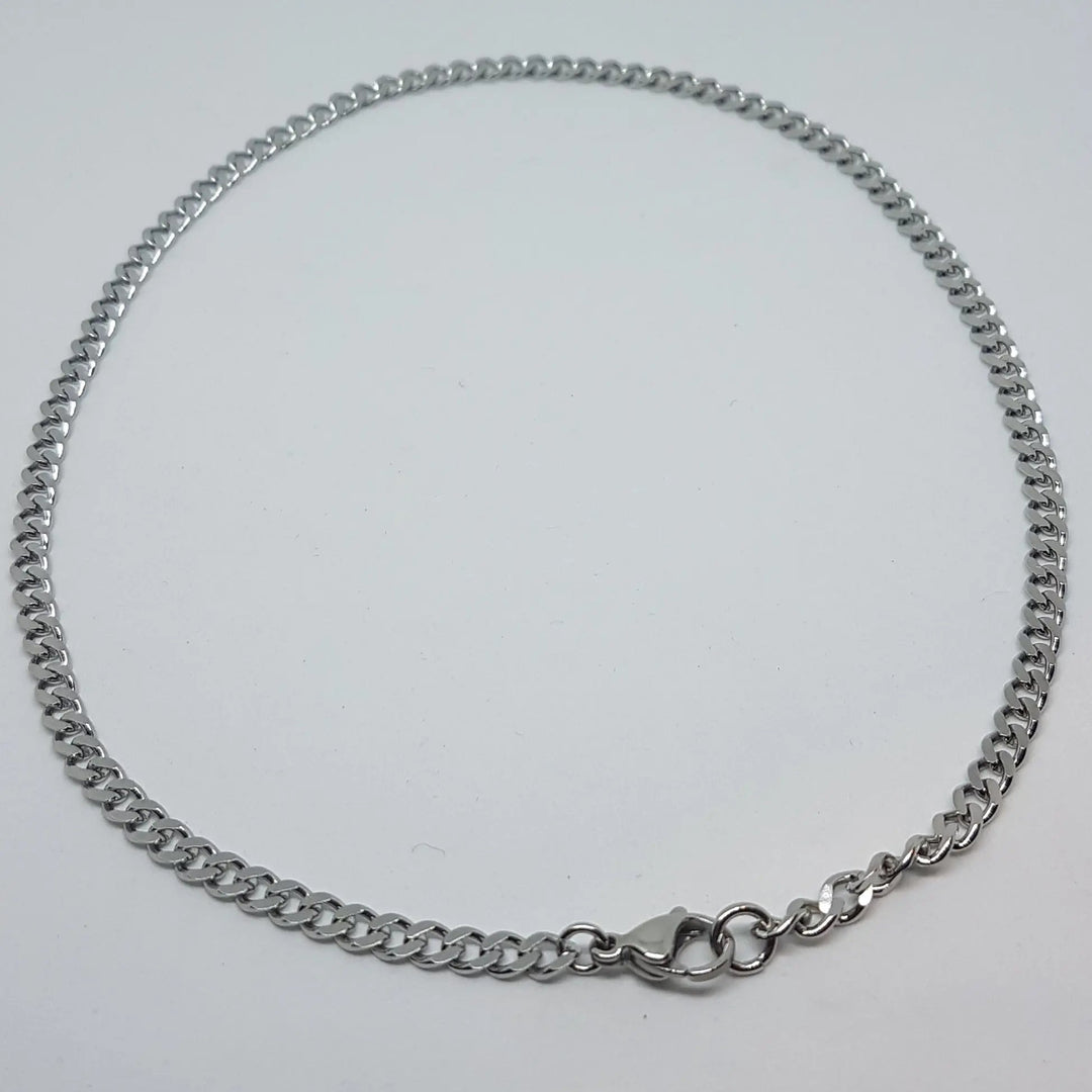 Halskæde, panser facet kæde, stål, 40-60 cm/4 mm BLT