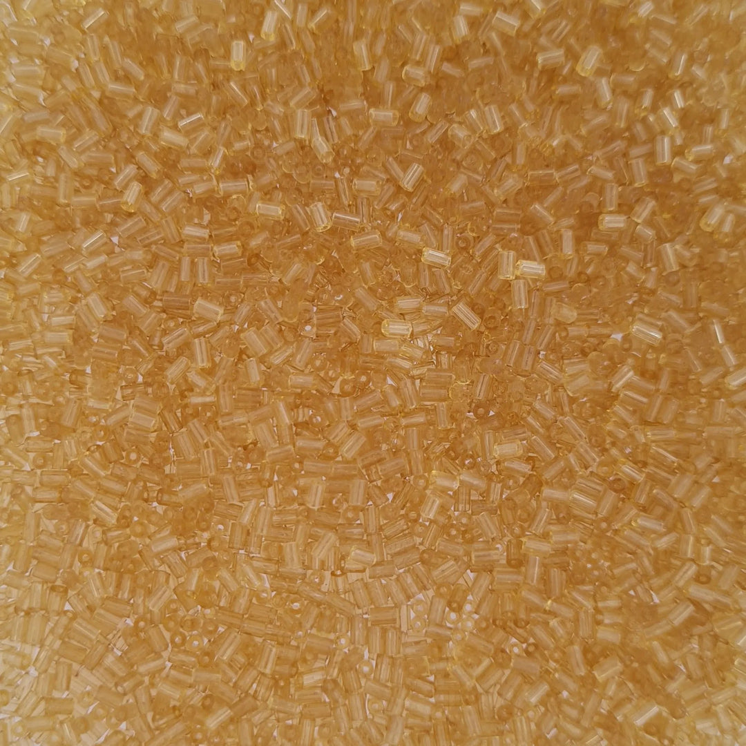 Orange glasperler,  preciosa cut bugles, frosted orange, 1,6 mm Preciosa BOC