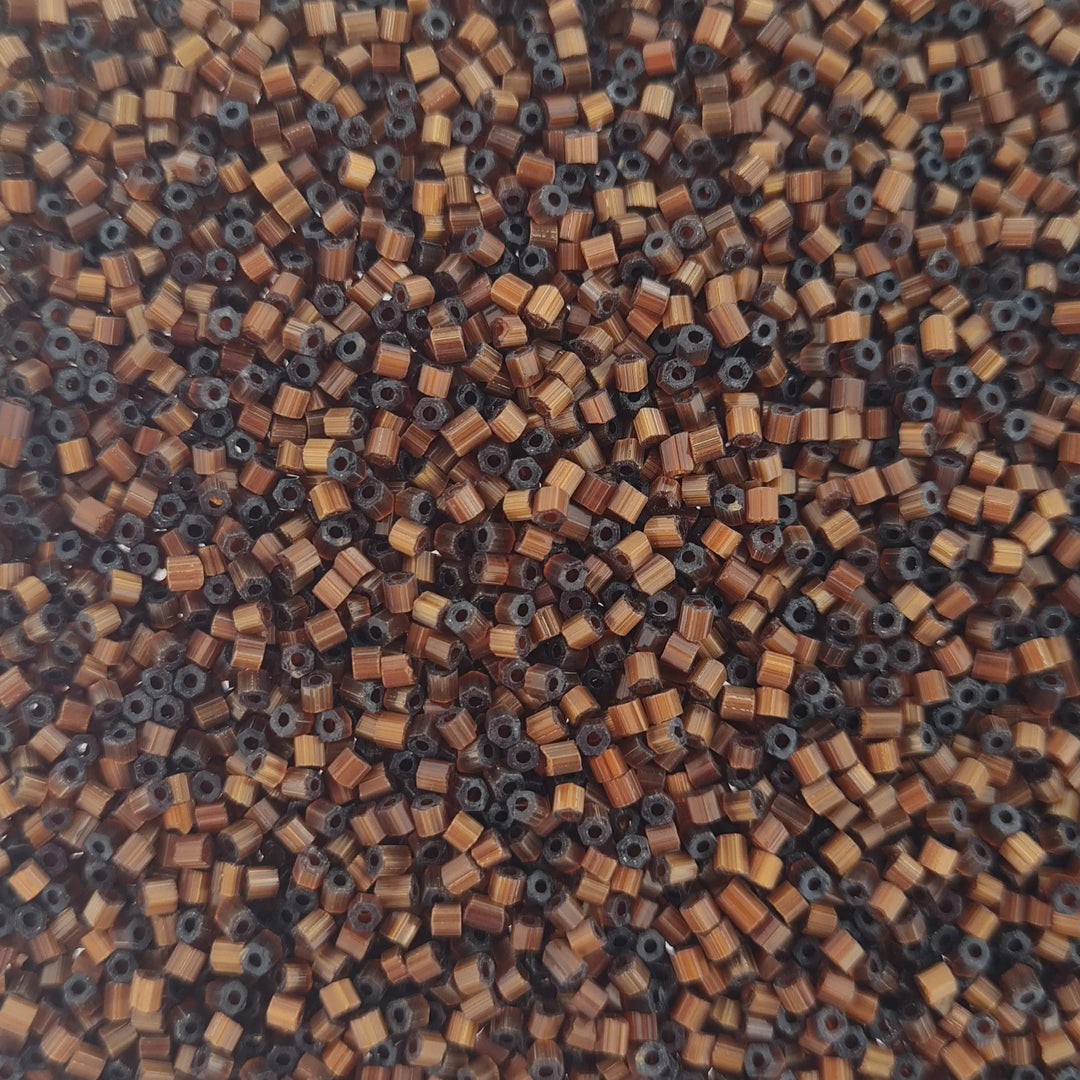 Brune glasperler, preciosa two-cut, brown, 1,6-1,8 mm Preciosa BOC