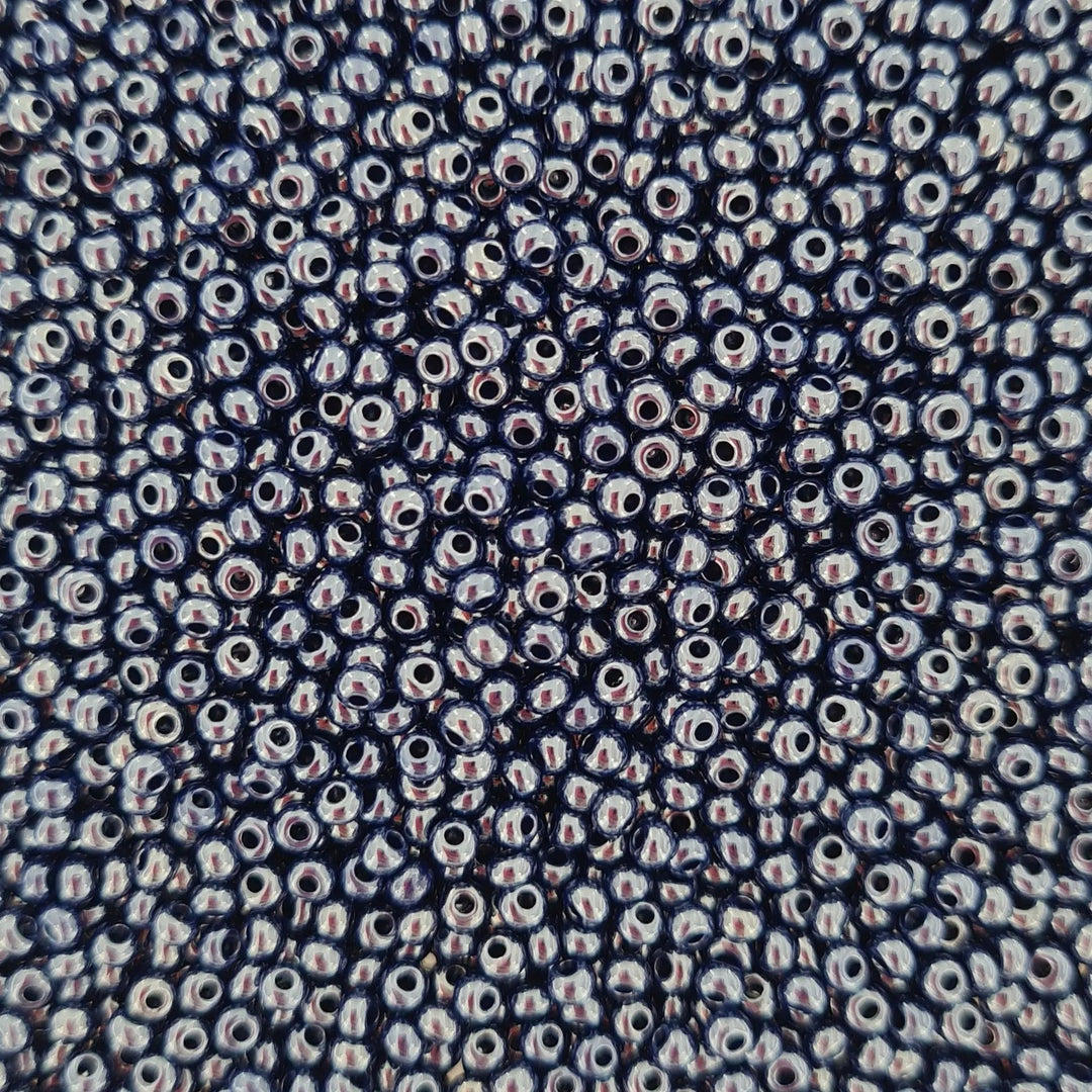 Blå glasperler, preciosa, opaque dark blue sfinx Preciosa