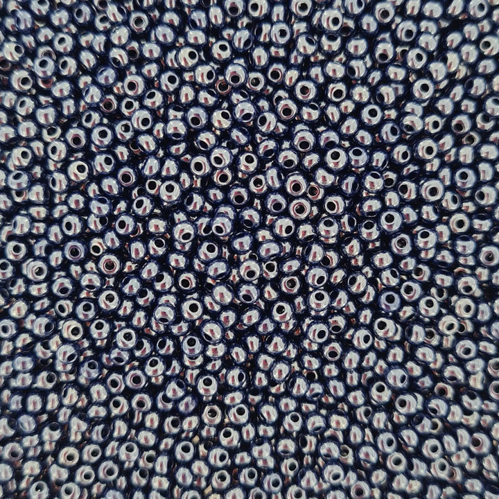 Blå glasperler, preciosa, opaque dark blue sfinx Preciosa