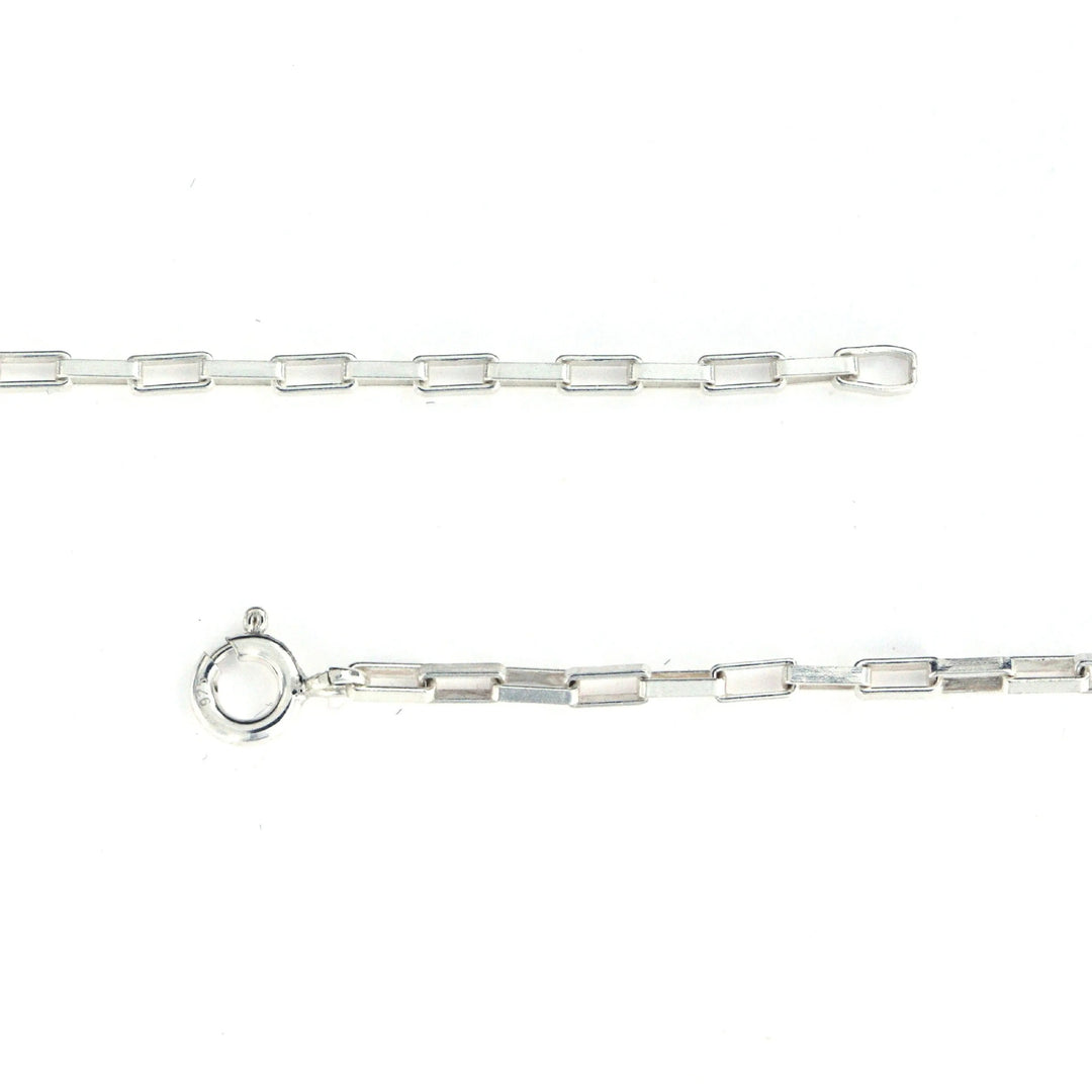 Halskæde, firkantet ankerkæde, sterlingsølv, 45-60 cm/2 mm Beadhouse of Copenhagen