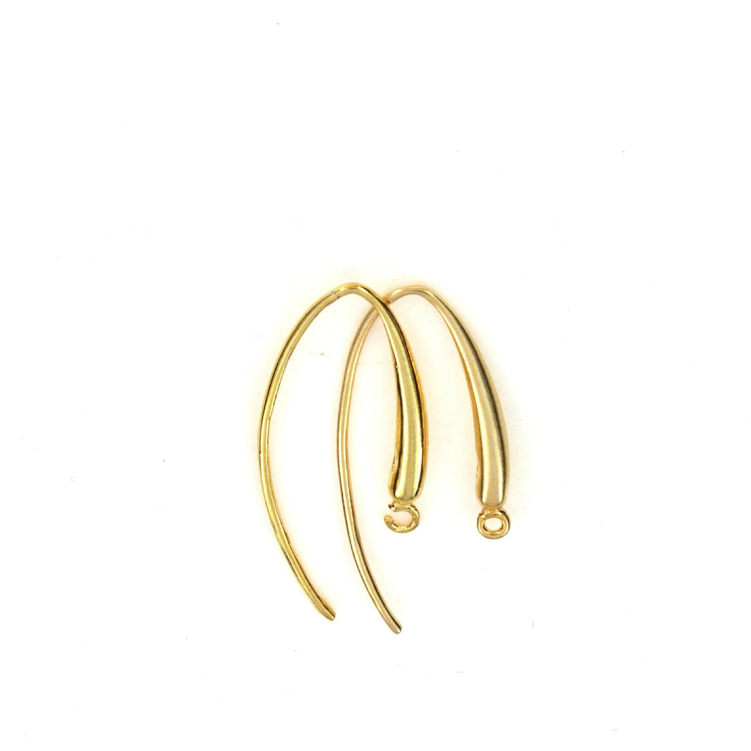 Ørebøjler i forgyldt sterlingsølv med buede stikker Fritz