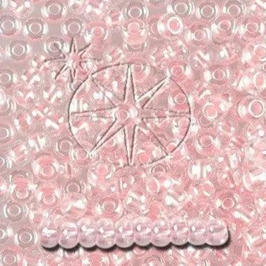 Lyserøde glasperler, preciosa, colour lined pastel pink, storkøb Preciosa